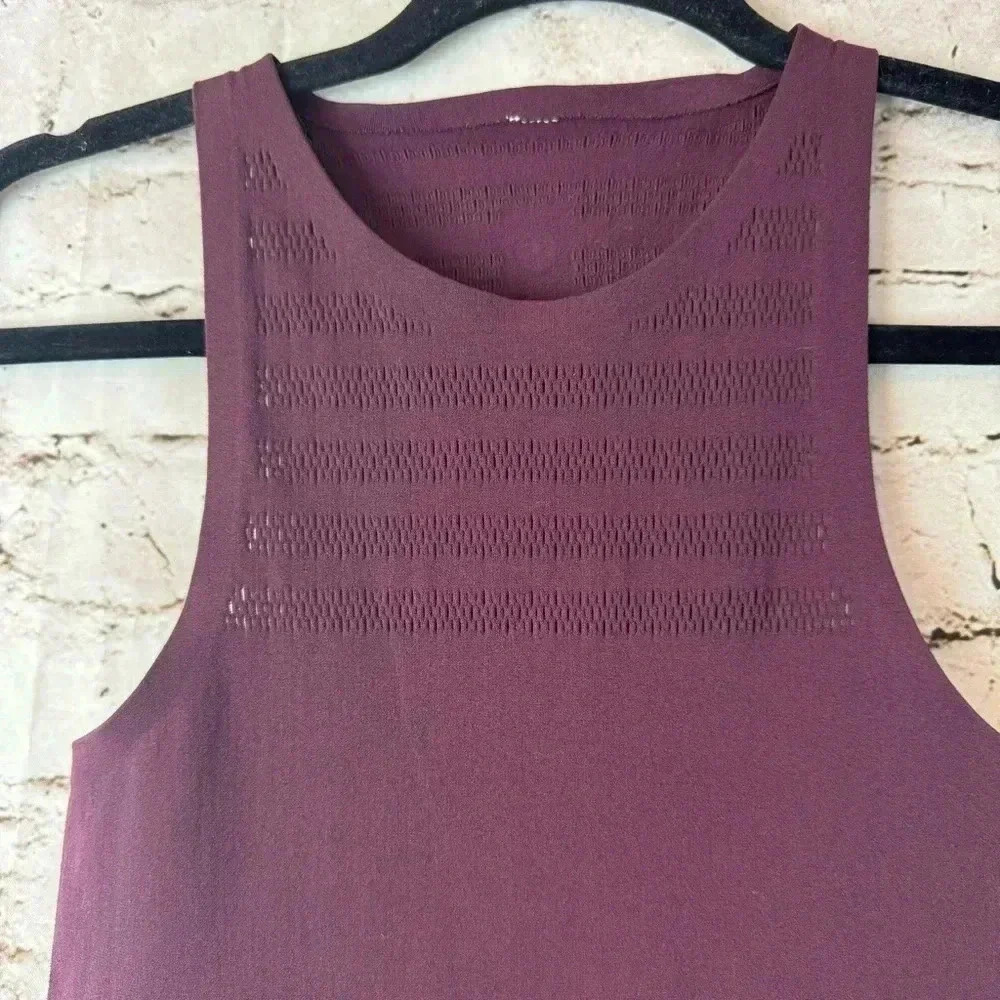 Lululemon Womens Reveal Tank (Stripes) Top Dark Adobe 0/2 Laser Cut Active Yoga - Picture 4 of 10